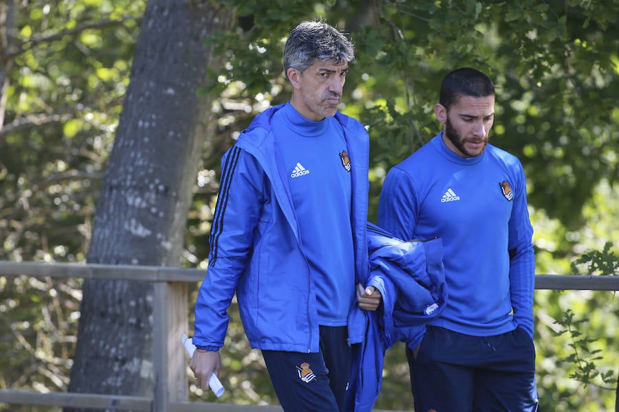 Los jugadores de la Real Sociedad han entrenado este viernes en Zubieta de cara al partido de mañana a las 16.15 horas en Anoeta contra el Leganés en Anoeta.