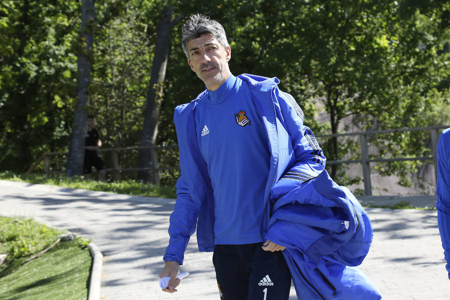 Los jugadores de la Real Sociedad han entrenado este viernes en Zubieta de cara al partido de mañana a las 16.15 horas en Anoeta contra el Leganés en Anoeta.