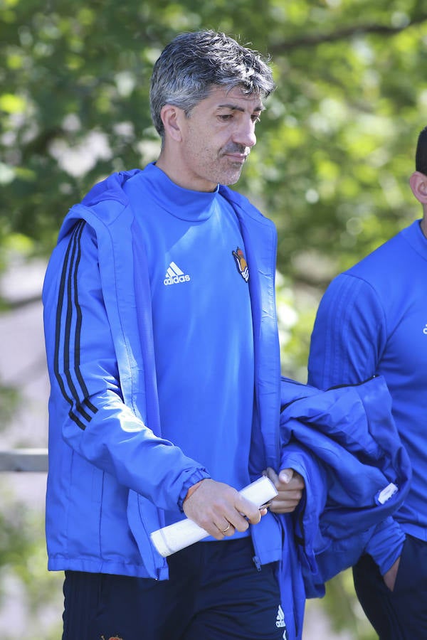 Los jugadores de la Real Sociedad han entrenado este viernes en Zubieta de cara al partido de mañana a las 16.15 horas en Anoeta contra el Leganés en Anoeta.
