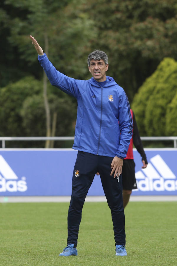 El equipo txuri-urdin se ha ejercitado con la baja de Héctor Moreno y la novedad de Le Normand 