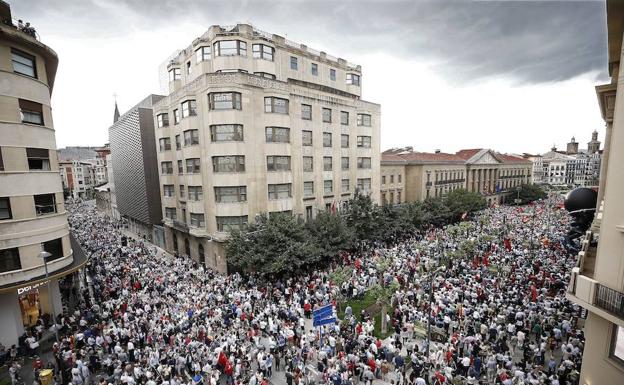 Una vista de la manifestación de Pamplona.