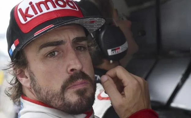 Alonso, durante la jornada de prueba de Le Mans