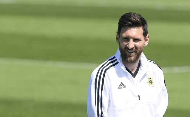 Leo Messi, en un entrenamiento. 
