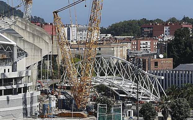 Obras del estadio de Anoeta. 