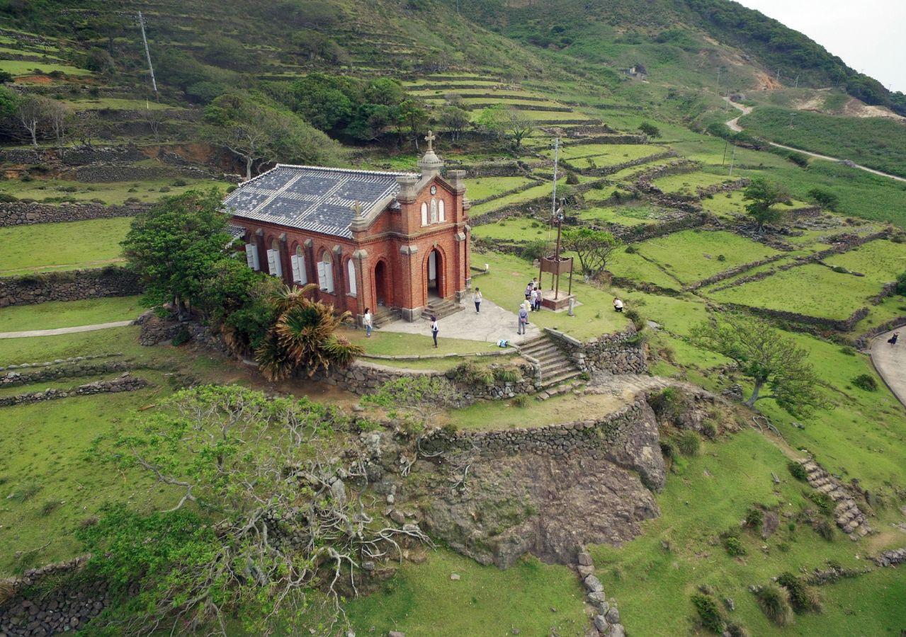 Iglesia de Nokubi en la ciudad de Ojika en la isla Nozaki de las islas Goto, Nagasaki, suroeste de Japón