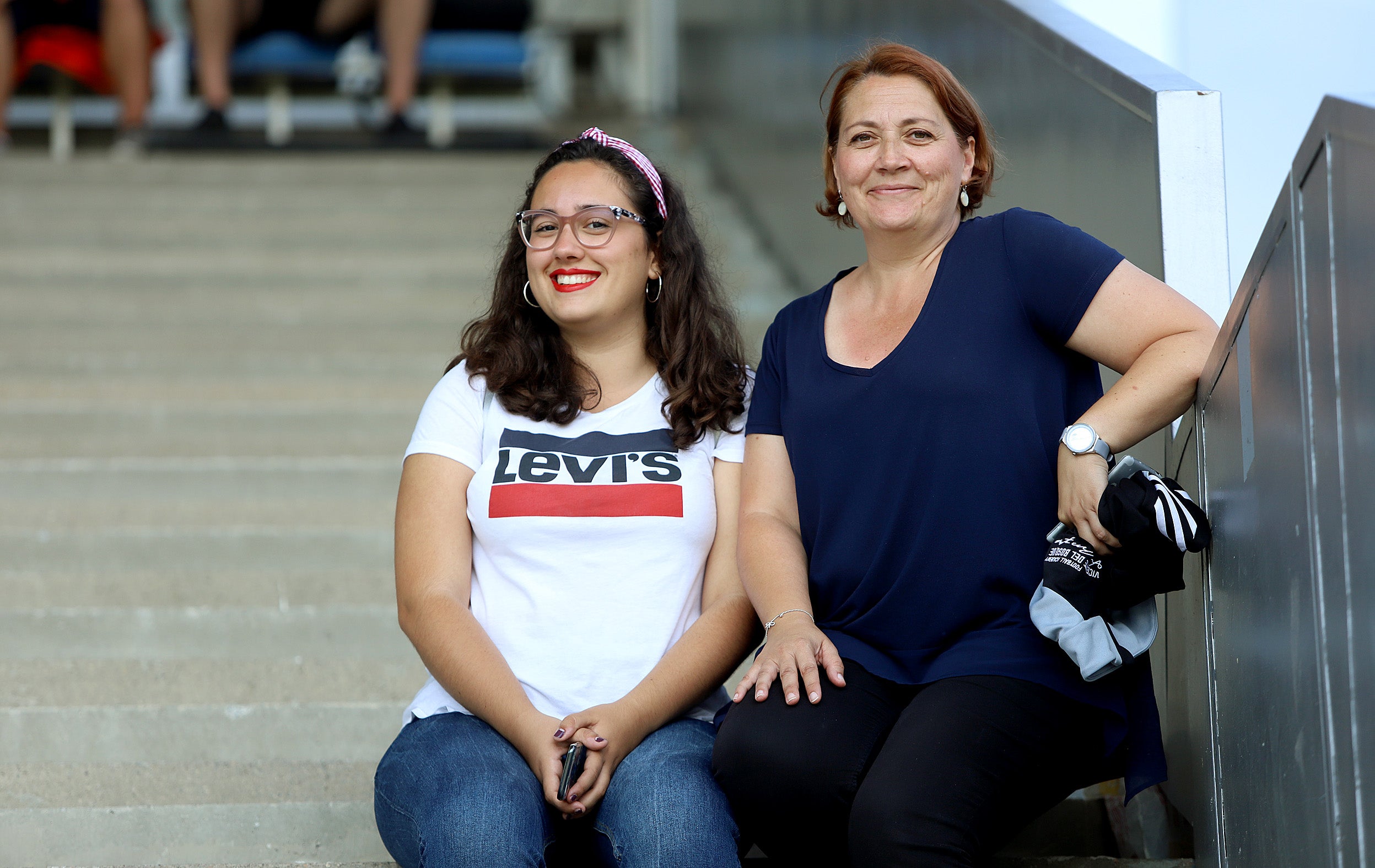 Sofía y Esther, apoyando a su paisano mallorquín Moyá.