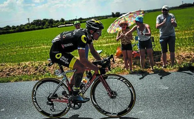 Chavanel, en el etapa de ayer en la que su equipo corrió en casa.