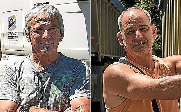 José Ramón, de la cooperativa Goi Garraioak, y Abilio Dosantos, de la empresa Transagurain. 
