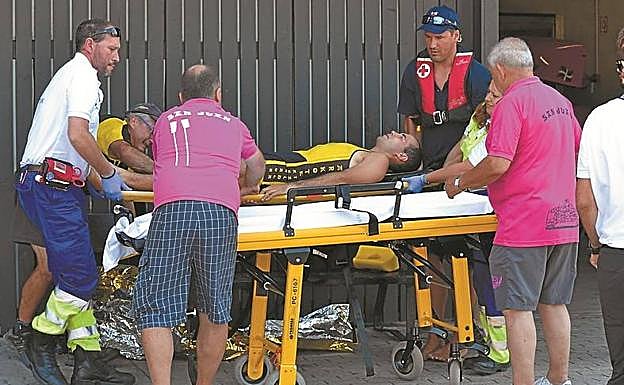 El remero de Arkote Jon Intxaurtieta, evacuado al hospital 