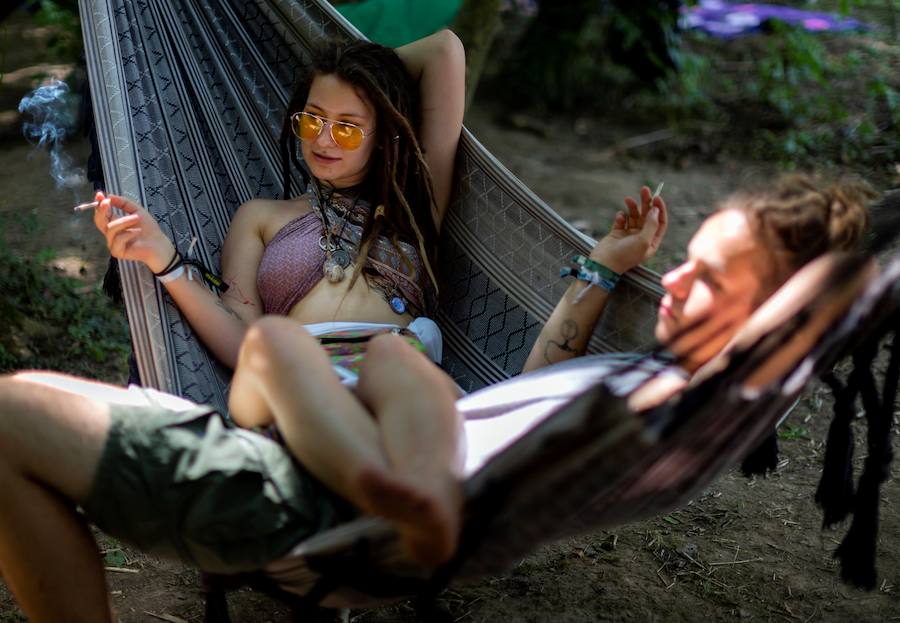 Cuarta edición del Festival Samsara en el distrito de Toreki en Siofok (Hungría). Los asistentes al festival disfrutan de la música y talleres de yoga así como conferencias de entrenadores de yoga, psicólogos, instructores, terapeutas, médicos y curanderos entre el 6 y el 12 de agosto de 2018.