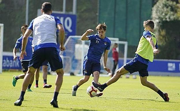 Los jugaores de la Real Sociedad, en un entrenamiento de pretemporada. 