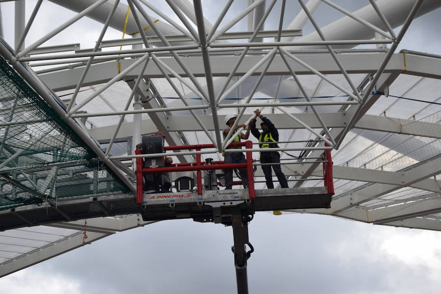 El estadio de Anoeta ya muestra en buena parte cómo estará el día de su reapertura, el 15 de septiembre, ante el F.C. Barcelona