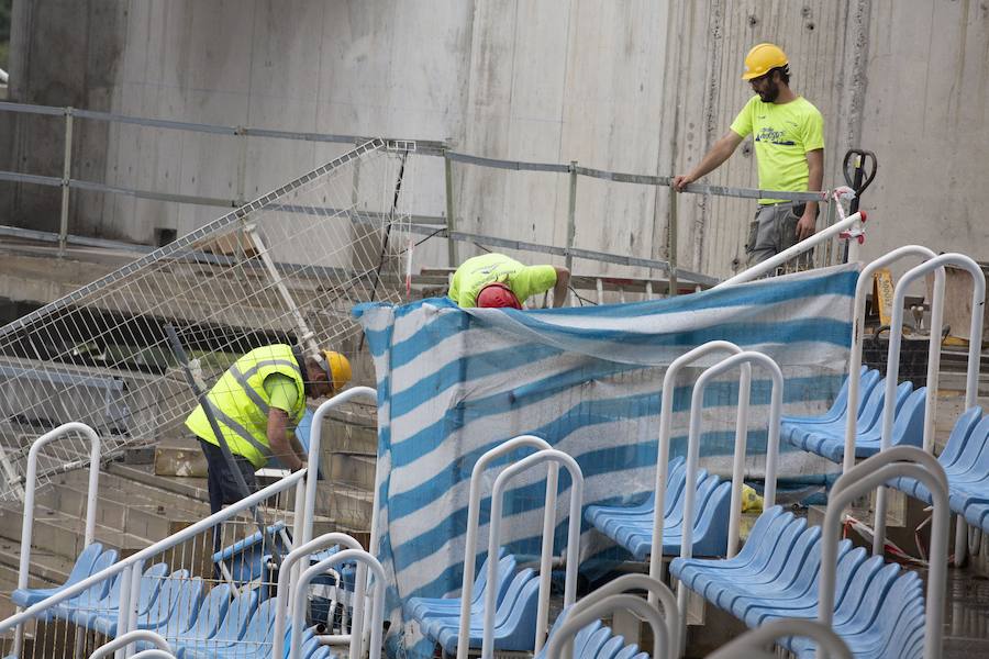 A poco menos de un mes de su reestreno, las obras del estadio de Anoeta presentan grandes avances en los últimos días. Todo estará listo para el Real Sociedad - F.C. Barcelona del próximo 15 de septiembre.