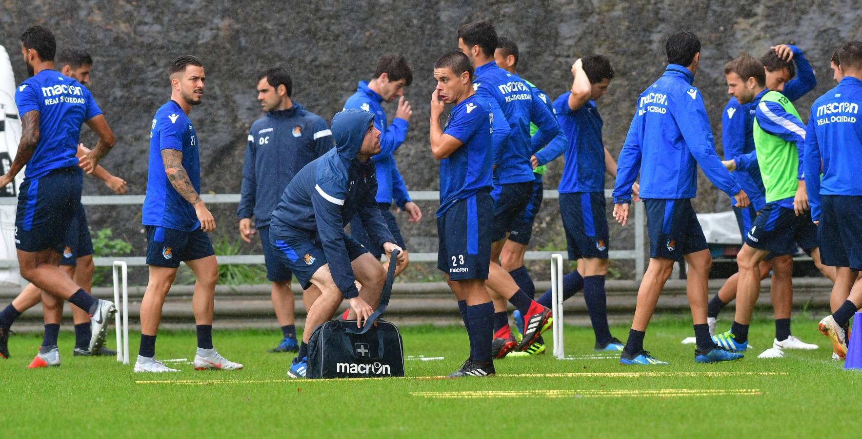 Garitano ha dirigido la última sesión de la Real Sociedad antes de visitar al Villarreal en el que será el primer partido liguero.