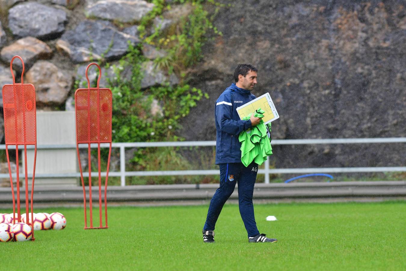 Garitano ha dirigido la última sesión de la Real Sociedad antes de visitar al Villarreal en el que será el primer partido liguero.