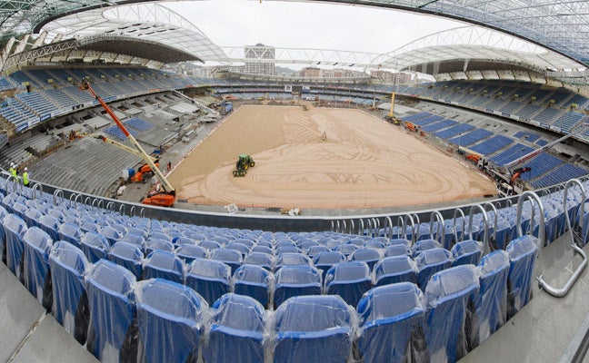 Vista del estadio desde la grada Aitor Zabaleta. 