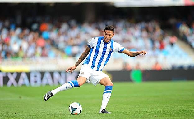 Cadamuro, con la elástica txuri-urdin durante un Real Sociedad-Atlético de Madrid de 2013. 