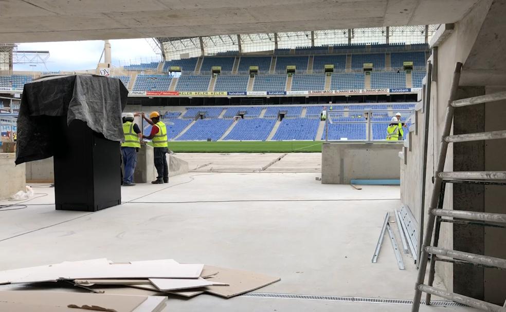 Vistas desde el nuevo túnel de vestuarios de Anoeta