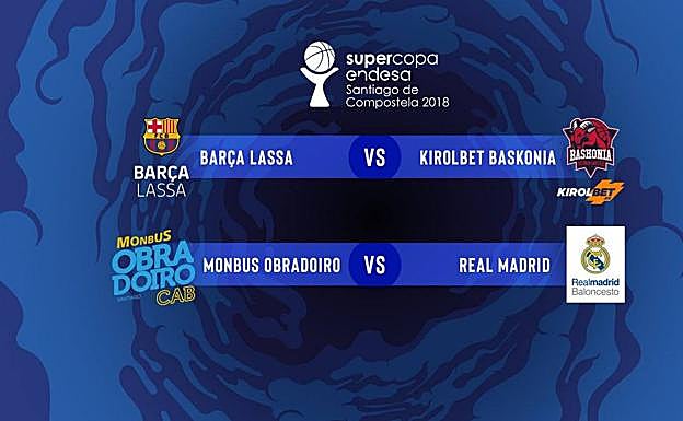 Real Madrid-Obradoiro, Barcelona-Baskonia, semifinales
