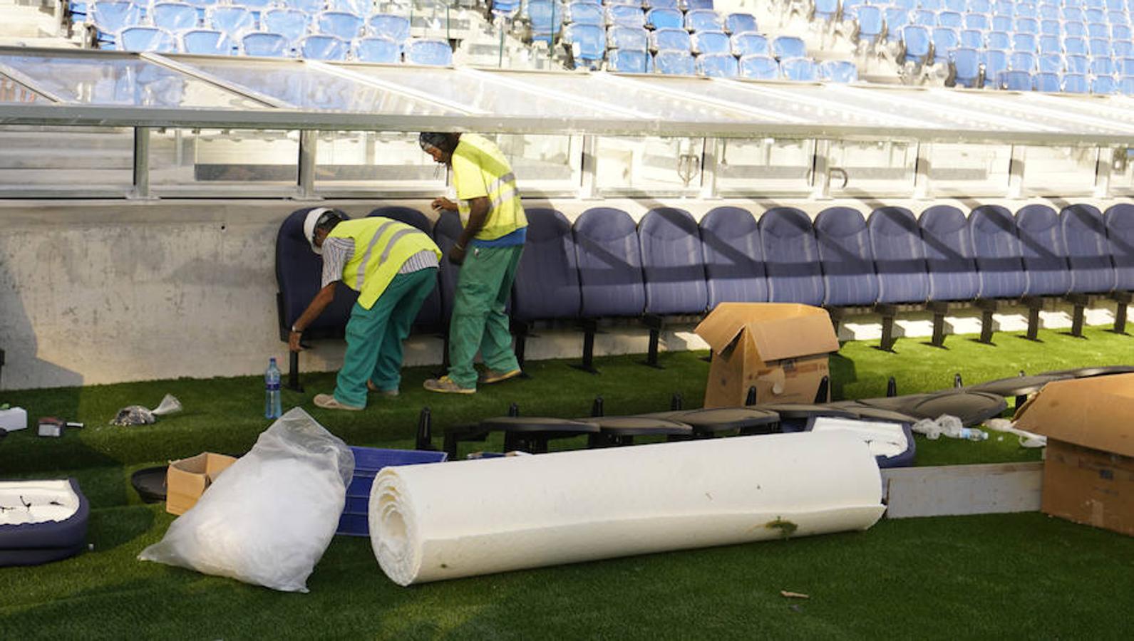 La plantilla del primer equipo se ha ejercitado por primera en el nuevo campo de Anoeta antes de recibir el sábado al Barcelona