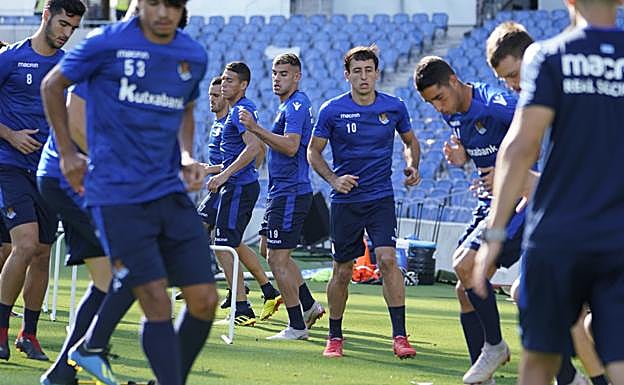 Entrenamiento de esta mañana en Anoeta. 