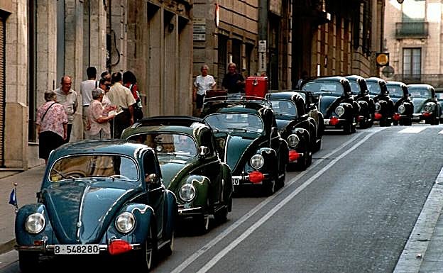 Concentración de 'escarabajos' en Barcelona. 