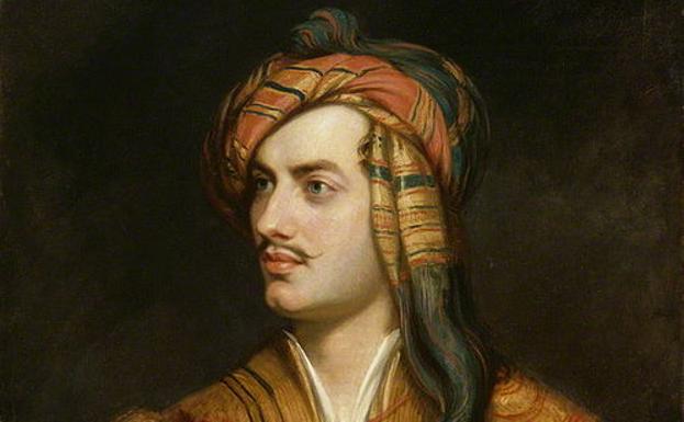 Lord Byron ataviado con un traje típico albanés en un retrato de Thomas Phillips datado en 1835.