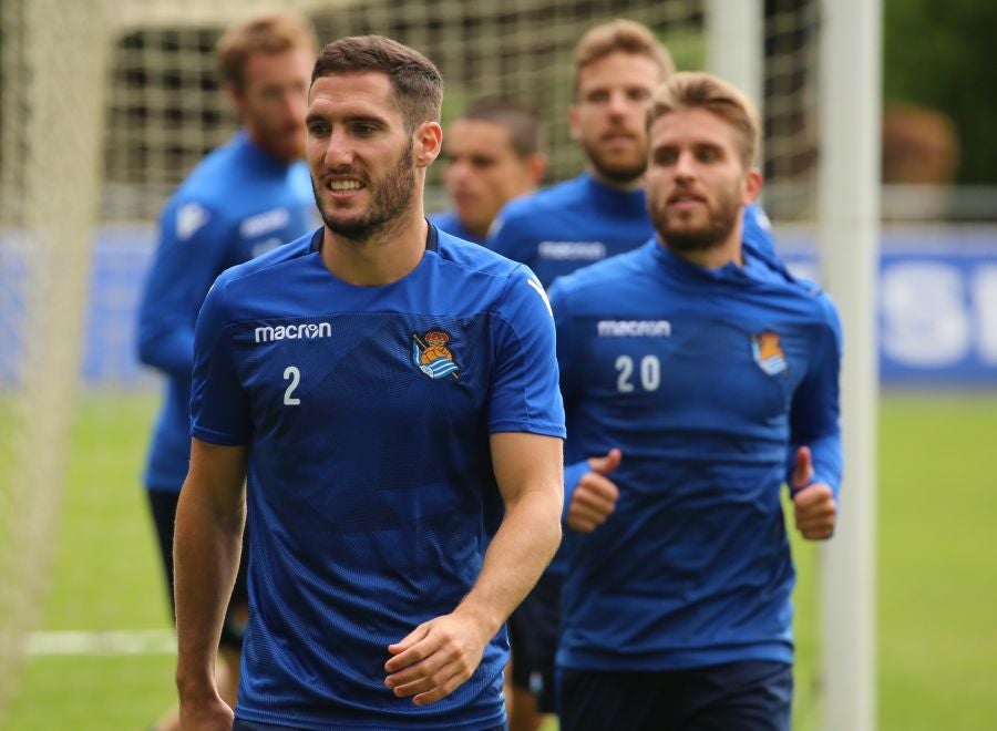 Entrenamiento de la Real Sociedad que este martes recibe al Rayo Vallecano en Anoeta. 