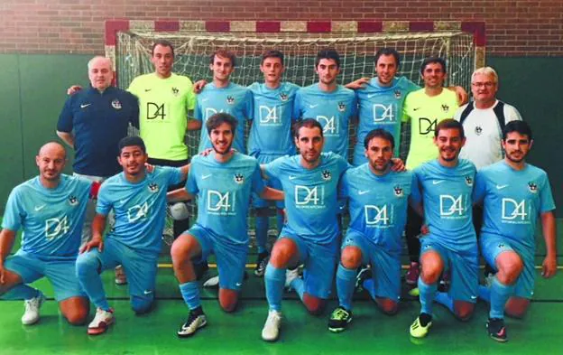 La plantilla del Antiguoko Futsal, antes del encuentro de este pasado fin de semana en la Copa de Euskadi ante el Goierri. 