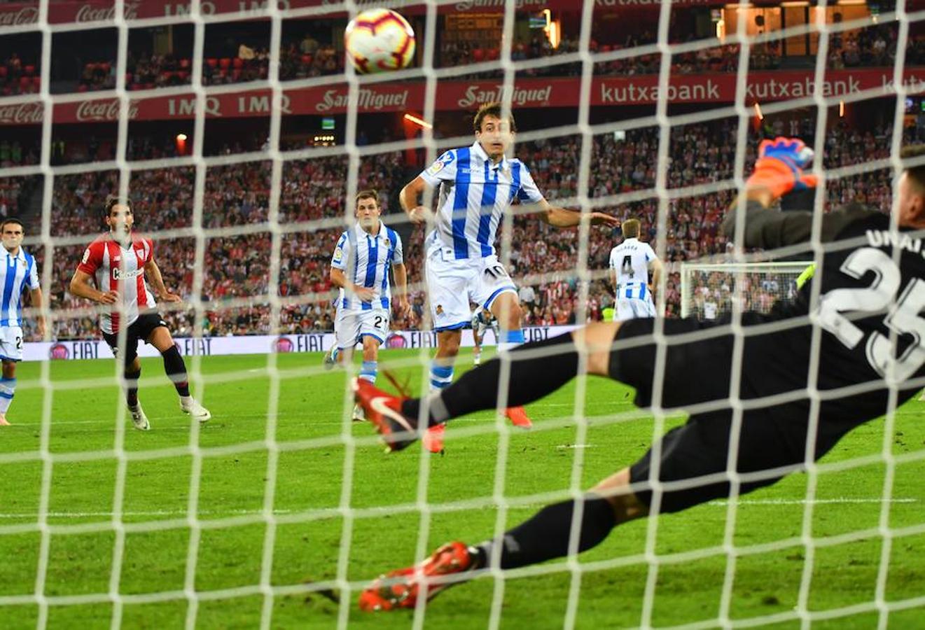 Derbi vasco disputado este viernes en San Mamés, correspondiente a la octava jornada de Liga