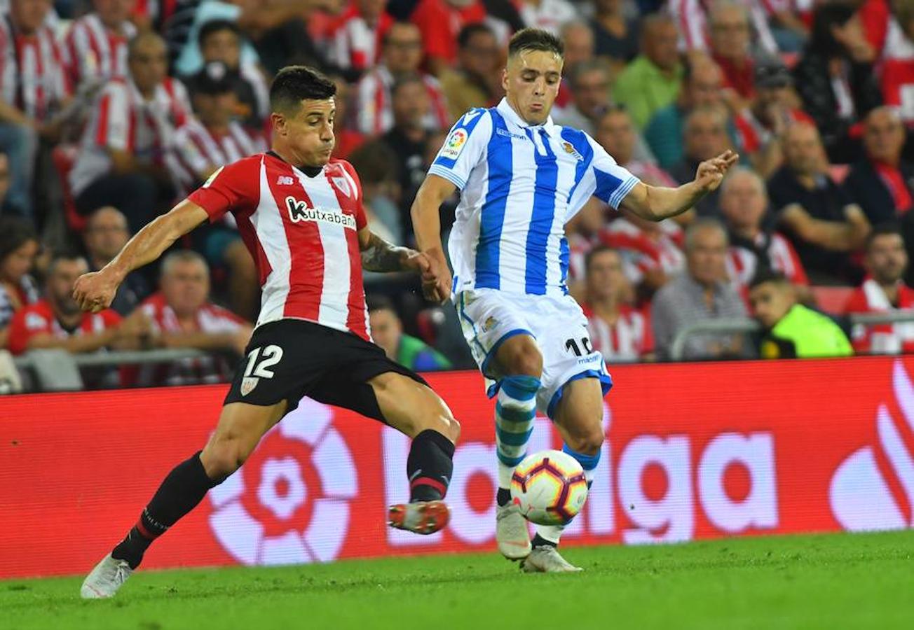 Derbi vasco disputado este viernes en San Mamés, correspondiente a la octava jornada de Liga