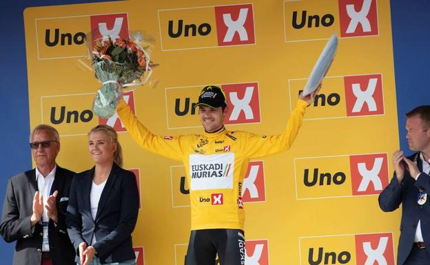 Imagen de archivo de Prades, en el podio del Tour de Noruega de 2018.