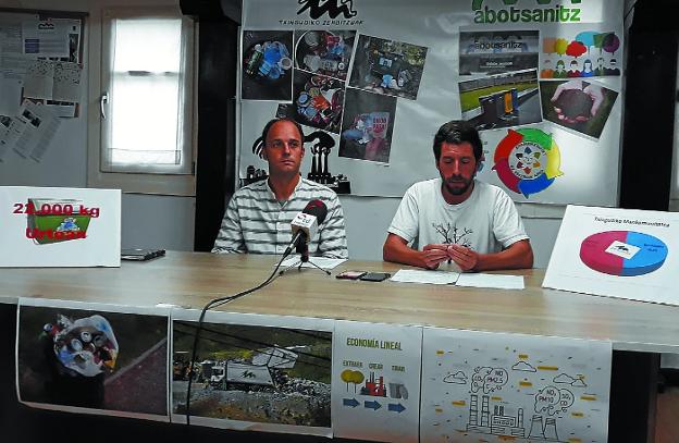 Igor Enparan y Ortzi Alonso en un momento de la comparecencia celebrada esta semana.