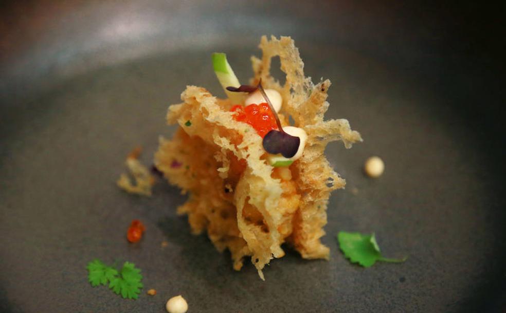 'Camarón de la Concha', el pintxo del restaurante El Mercao de Pamplona.