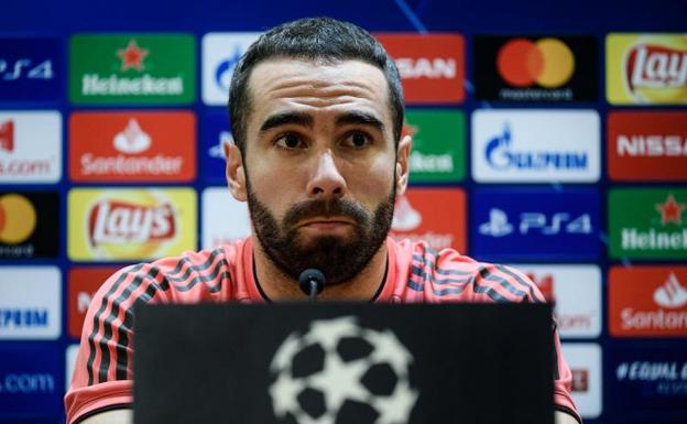 Dani Carvajal, durante la rueda de prensa. 