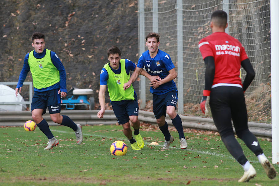 Los de Garitano han entrenado esta mañana en Zubieta tratando de olvidar la derrota en Anoeta y pensando ya en su próximo rival.