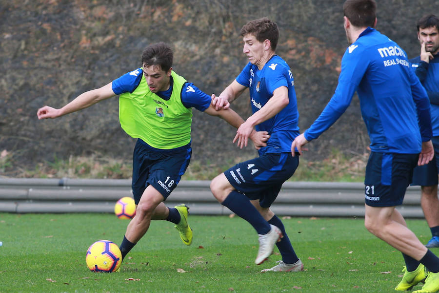 Los de Garitano han entrenado esta mañana en Zubieta tratando de olvidar la derrota en Anoeta y pensando ya en su próximo rival.