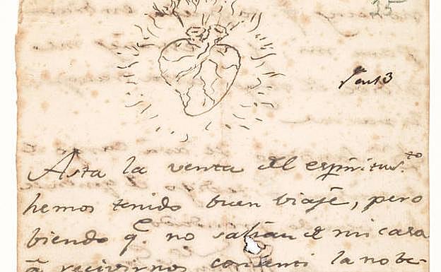 Una de las cartas de la correspondencia de Goya. 