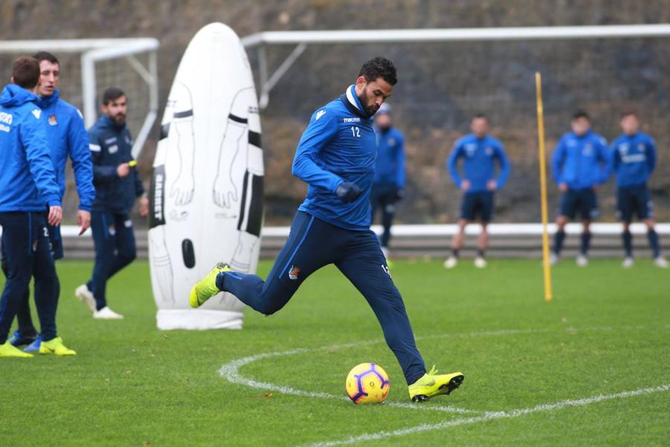 El equipo txuri-urdin se ha ejercitado hoy en Zubieta antes de medirse este sábado al Getafe