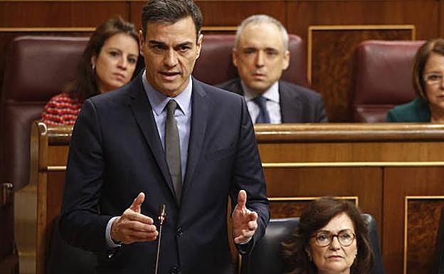 El presidente del Gobierno, Pedro Sánchez, este miércoles en el Congreso.
