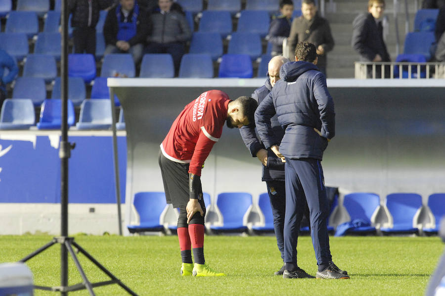 La Real Sociedad tiene hoy una doble sesión de entrenamiento a las ordenes de Imanol Alguacil en el que lo más destacado del primer entrenamiento ha sido la mala noticia de la lesión de Moya en la sesión matinal. A las 17:00 realizaran la segunda sesión.