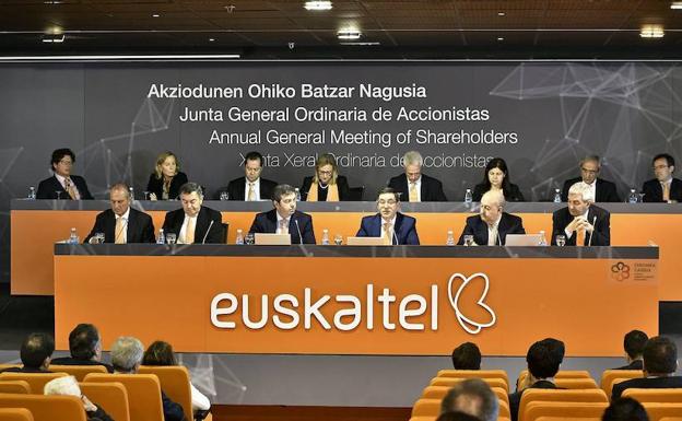 Junta de accionistas de Euskaltel el pasado 2018. 