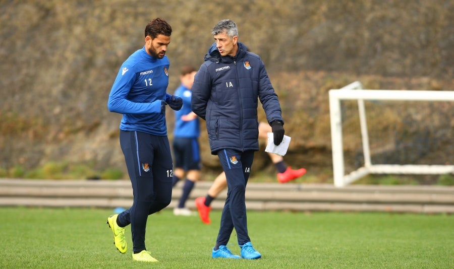 La Real Sociedad ha completado esta sábado la última sesión preparatoria antes de recibir al Huesca este domingo en Anoeta. 