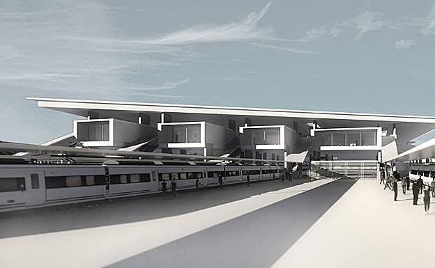 Fotomontaje de la futura estación internacional de Irun