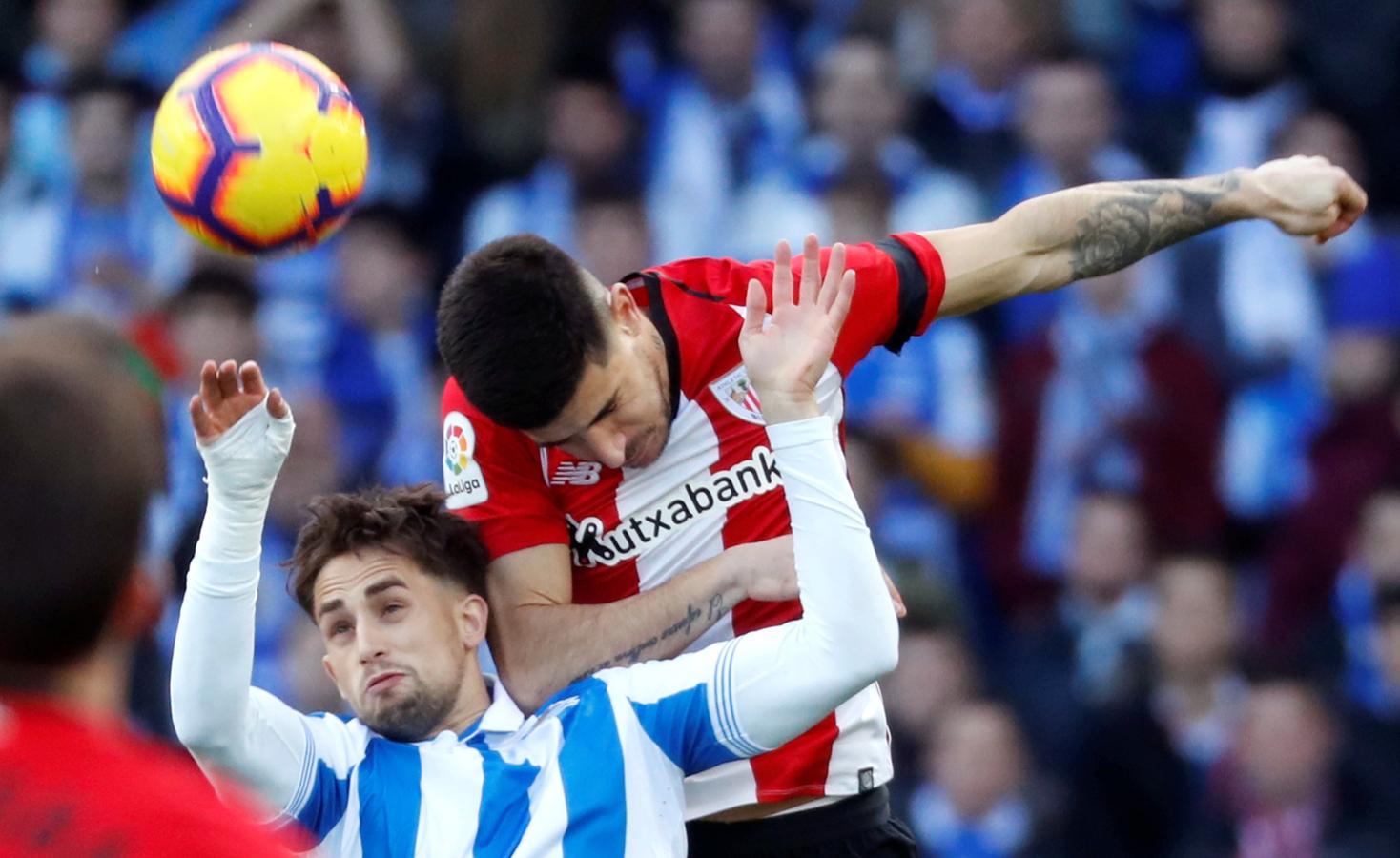 Las mejores imágenes del derbi entre la Real Sociedad y el Athletic en Anoeta. 
