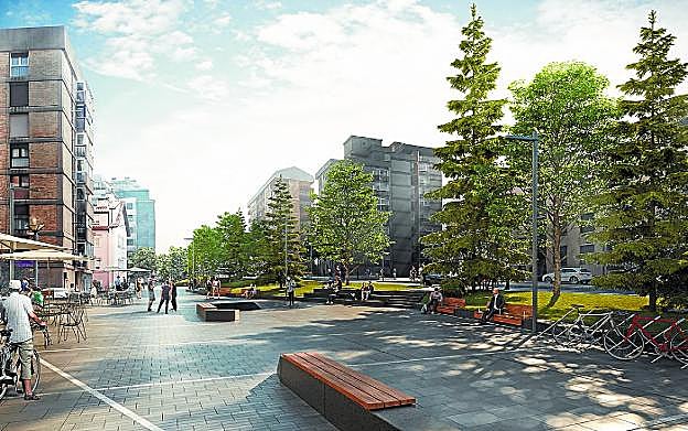 La zona peatonal dispondrá de entre 20 y 30 metros.