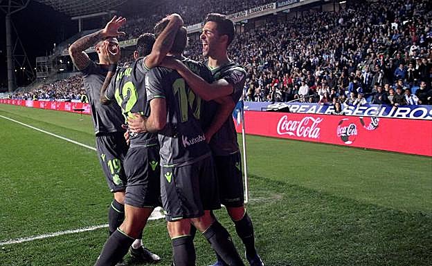 Celebración del segundo gol realista. 