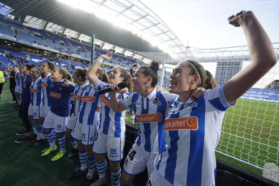 Las mejores imágenes de la victoria de la Real Sociedad ante el Sevilla y que le sirve para entrar en la final de la Copa de la Reina por primera vez en su historia 