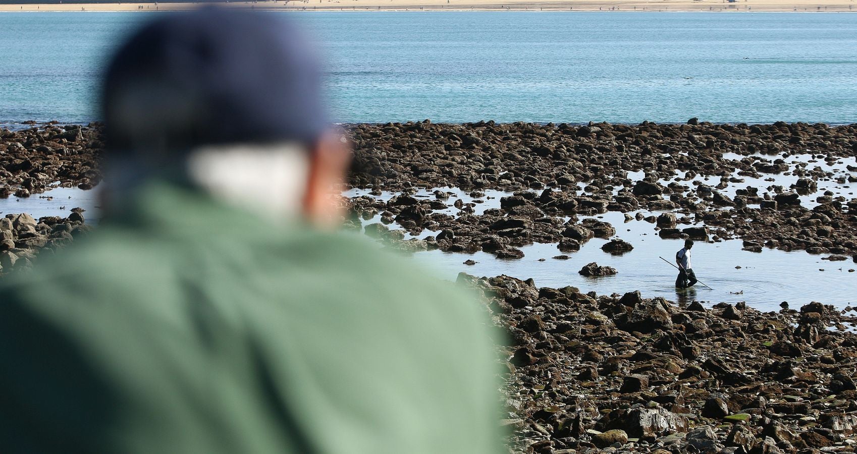 Las mareas vivas de estos días están dejando imágenes impresionantes en la costa guipuzcoana. Este jueves por la mañana el fondo marino de la playa donostiarra de Ondarreta ha quedado a la vista de los curiosos.