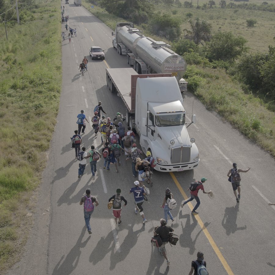 La caravana de migrantes. 